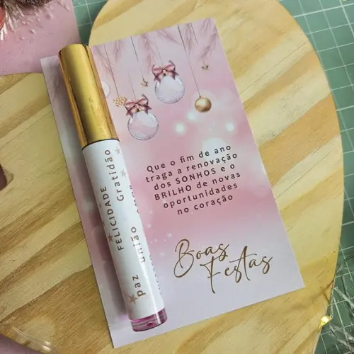 Card com Brilho Labial- Boas Festas