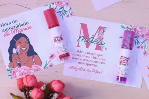 Card com Brilho Labial- Dia das Mães
