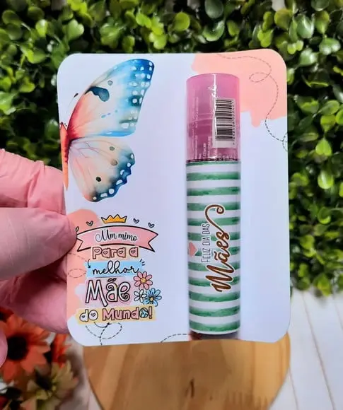 Card com Brilho Labial- Dia das Mães
