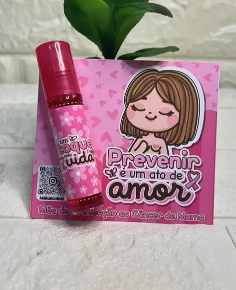 Card com Brilho Labial- Outubro Rosa