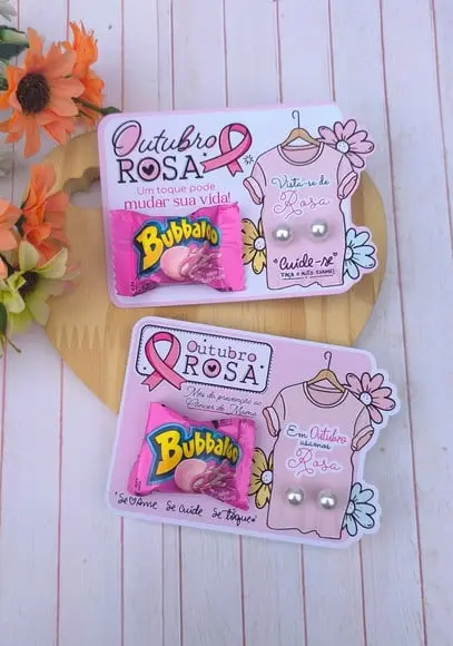 Card com Bubbaloo e Brinco- Outubro Rosa