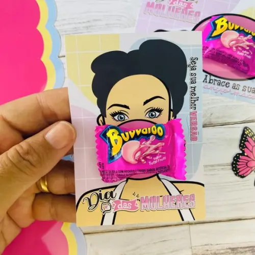 Card com Bubaloo (chiclete)- Dia da Mulher
