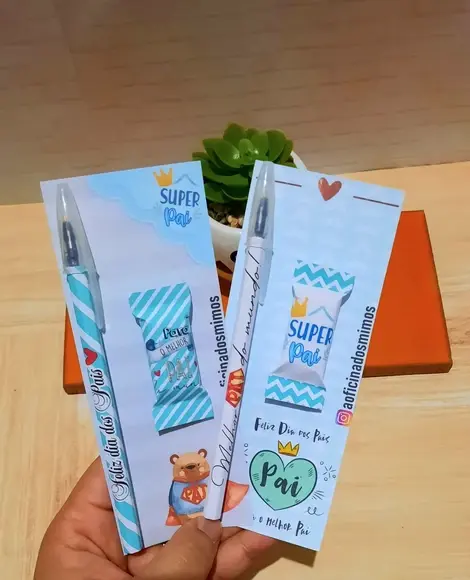 Card com caneta e Balinha-Dia dos Pais