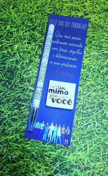 Card com Caneta e Chocolatinho Cacau Show 5g-dia do Trabalho