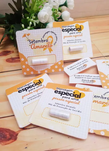 Card com Capsula com Frase- Setembro Amarelo