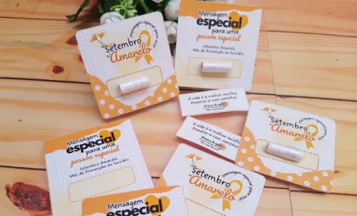 Card com Capsula com Frase- Setembro Amarelo