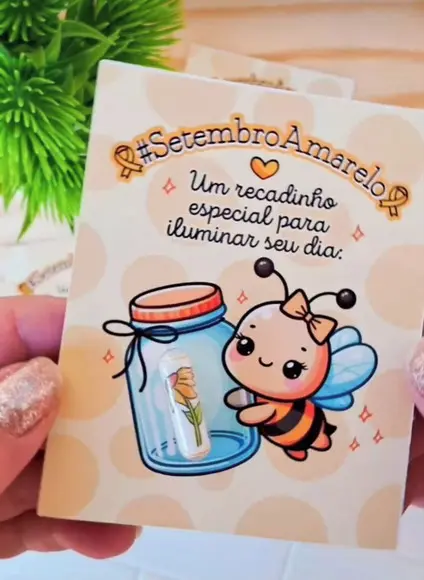 Card com Cápsula com Frase- Setembro Amarelo