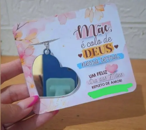 Card com Chaveirinho Coração- Dia das Mães