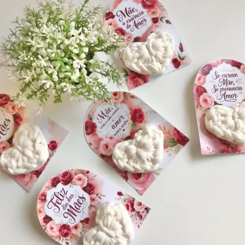 Card com Chaveirinho Coração- Dia das Mães