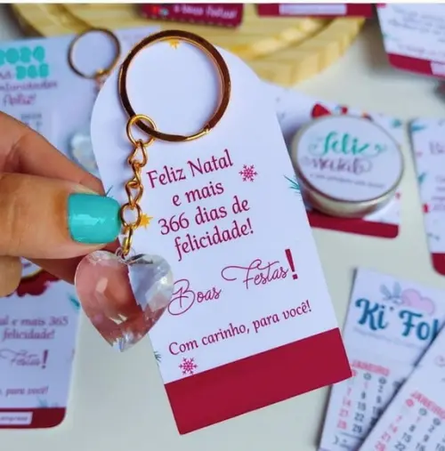 Card com Chaveirinho Coração- Natal