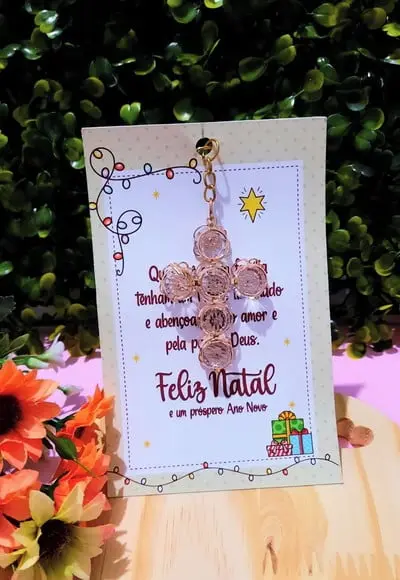 Card com Chaveirinho Cruz- Natal