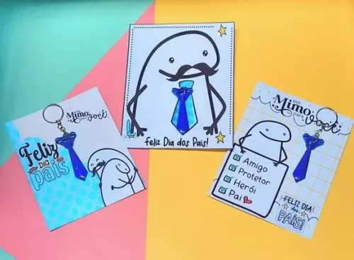 Card com Chaveirinho Gravata- Dia dos Pais