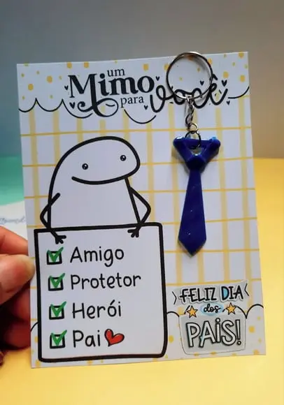 Card com Chaveirinho Gravata- Dia dos Pais