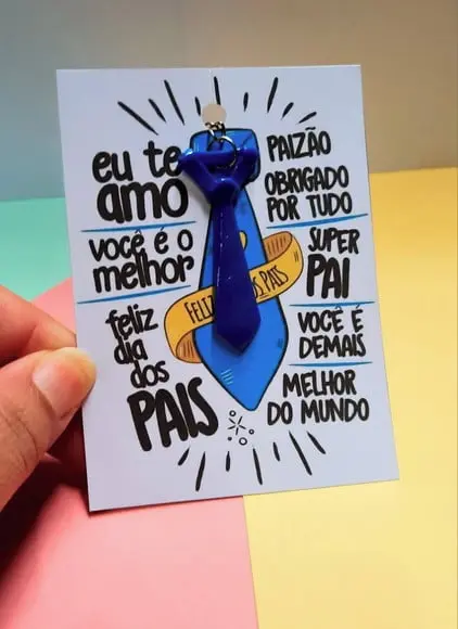 Card com Chaveirinho Gravata- Dia dos Pais