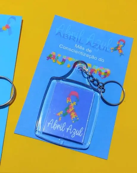 Card com Chaveirinho- Abril Azul