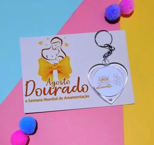 Card com Chaveirinho- Agosto Dourado