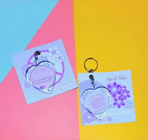 Card com Chaveirinho- Agosto Lilás