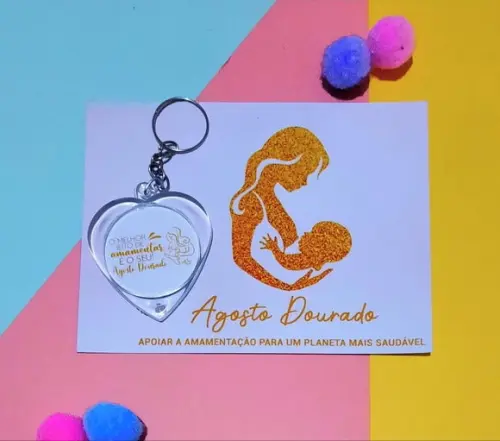 Card com Chaveirinho- Agosto Dourado