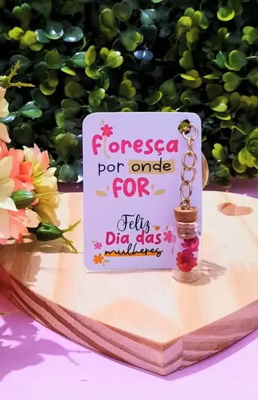 Card com Chaveirinho- Dia da Mulher