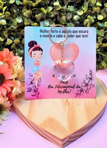 Card com Chaveirinho- Dia da Mulher