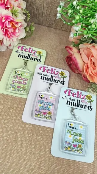 Card com Chaveirinho- Dia da Mulher