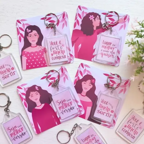 Card com Chaveirinho- Dia da Mulher