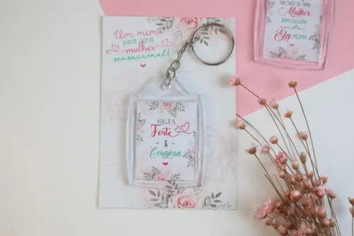 Card com Chaveirinho- Dia das Mulheres