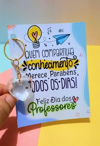 Card com Chaveirinho- Dia dos Professores