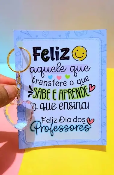 Card com Chaveirinho- Dia dos Professores