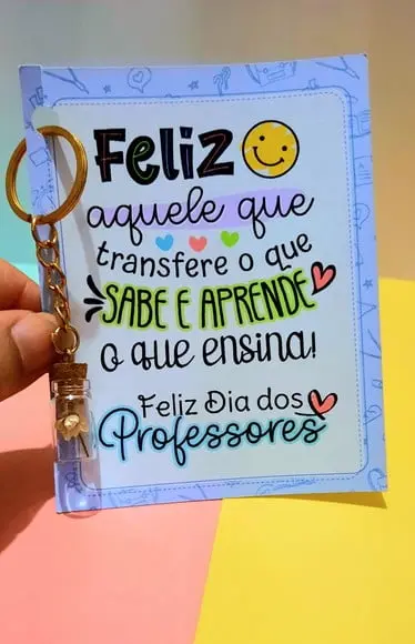 Card com Chaveirinho- Dia dos Professores