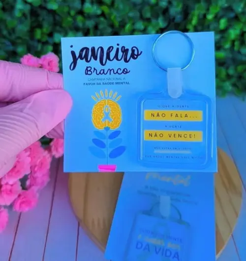 Card com Chaveirinho- Janeiro Branco
