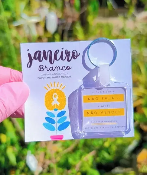 Card com Chaveirinho- Janeiro Branco