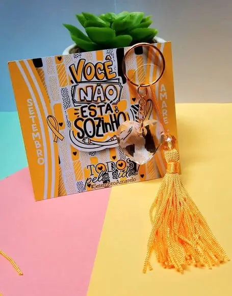 Card com Chaveirinho- Setembro Amarelo