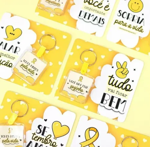 Card com Chaveirinho- Setembro Amarelo