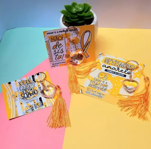 Card com Chaveirinho- Setembro Amarelo