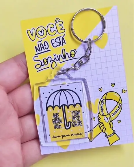 Card com Chaveirinho- Setembro Amarelo