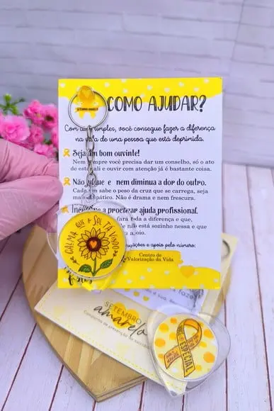 Card com Chaveirinho- Setembro Amarelo