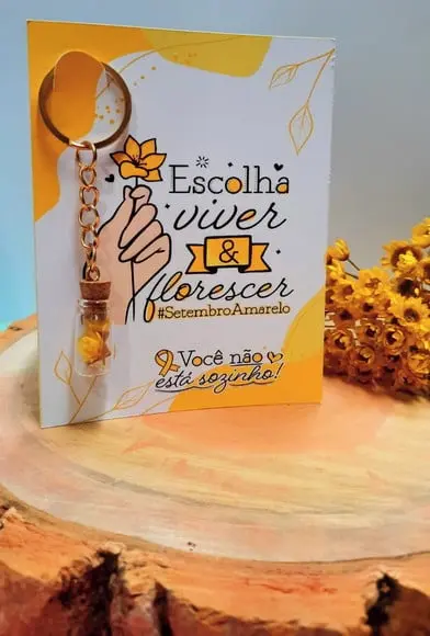 Card com Chaveirinho- Setembro Amarelo