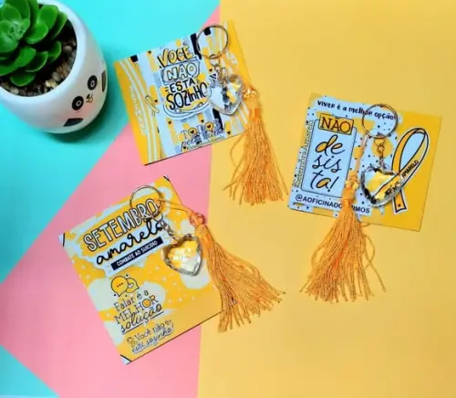 Card com Chaveirinho- Setembro Amarelo