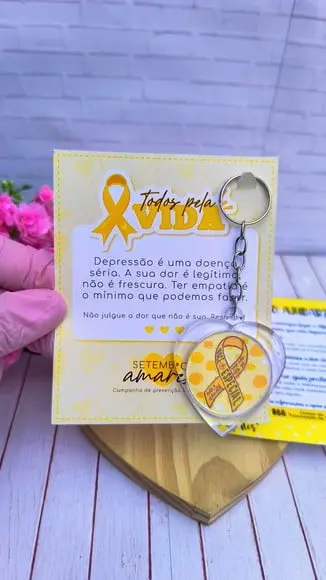 Card com Chaveirinho- Setembro Amarelo
