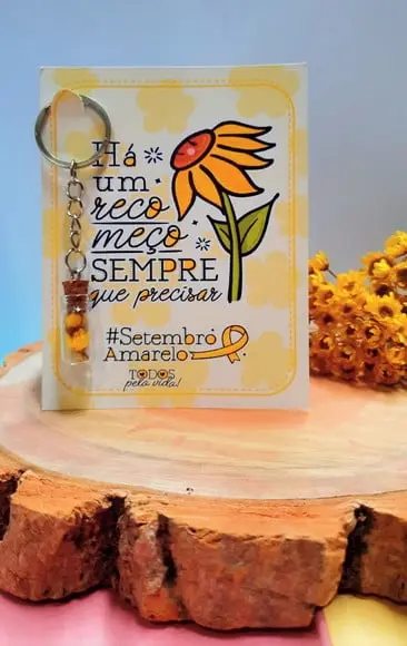Card com Chaveirinho- Setembro Amarelo