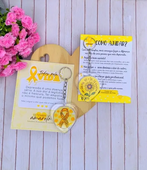 Card com Chaveirinho- Setembro Amarelo