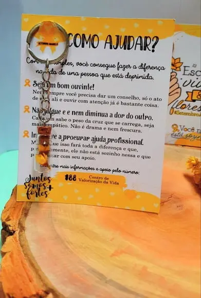 Card com Chaveirinho- Setembro Amarelo