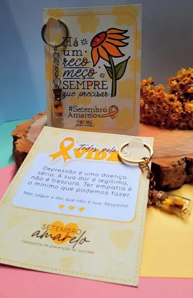 Card com Chaveirinho- Setembro Amarelo