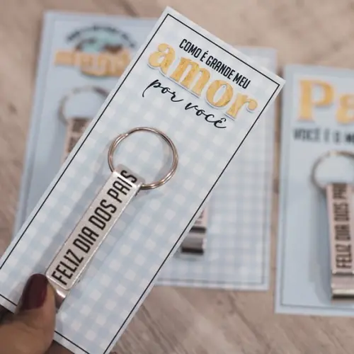 Card com Chaveiro Abridor de Garrafa- Dia dos Pais