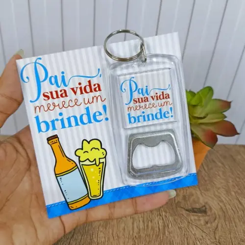 Card com Chaveiro Abridor- Dia dos Pais