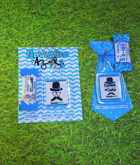 Card com Chaveiro e Balinha- Novembro Azul