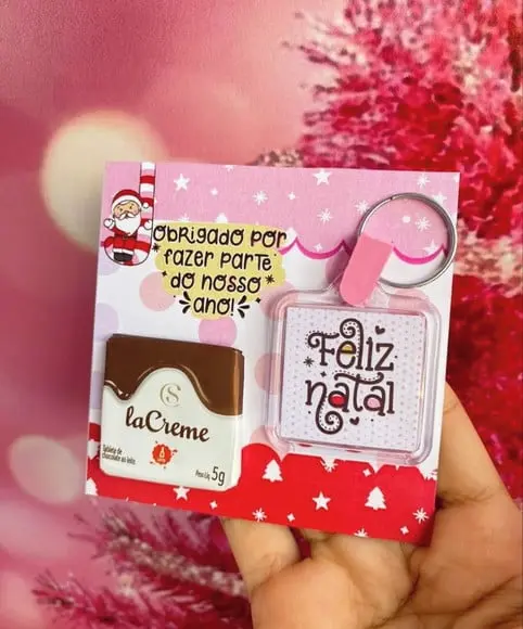 Card com Chaveiro e Tablete Cacau Show 5g- Natal