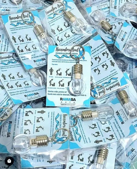 Card com Chaveiro Lâmpada- Novembro Azul