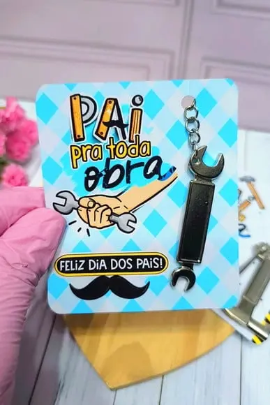 Card com Chaveiro Ferramenta- Dia dos Pais